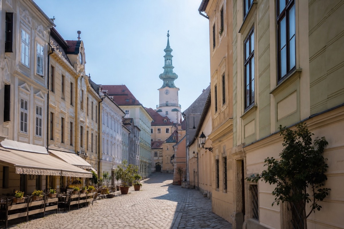 The old town of Bratislava, a half-day stop on the Frankfurt circular