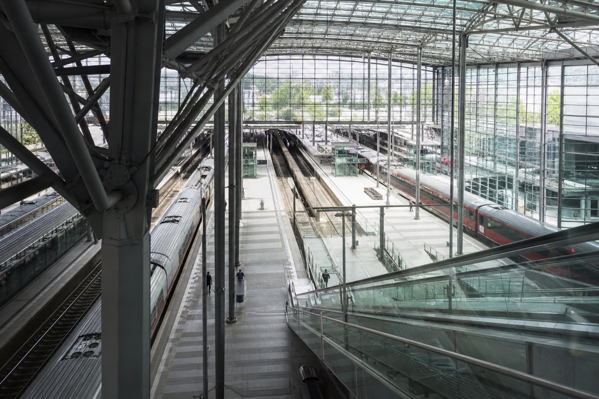 The concourse of a large European railway station