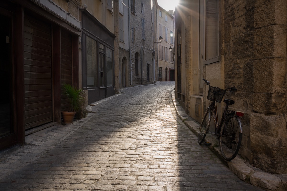 An old town street before the day's sightseeing starts