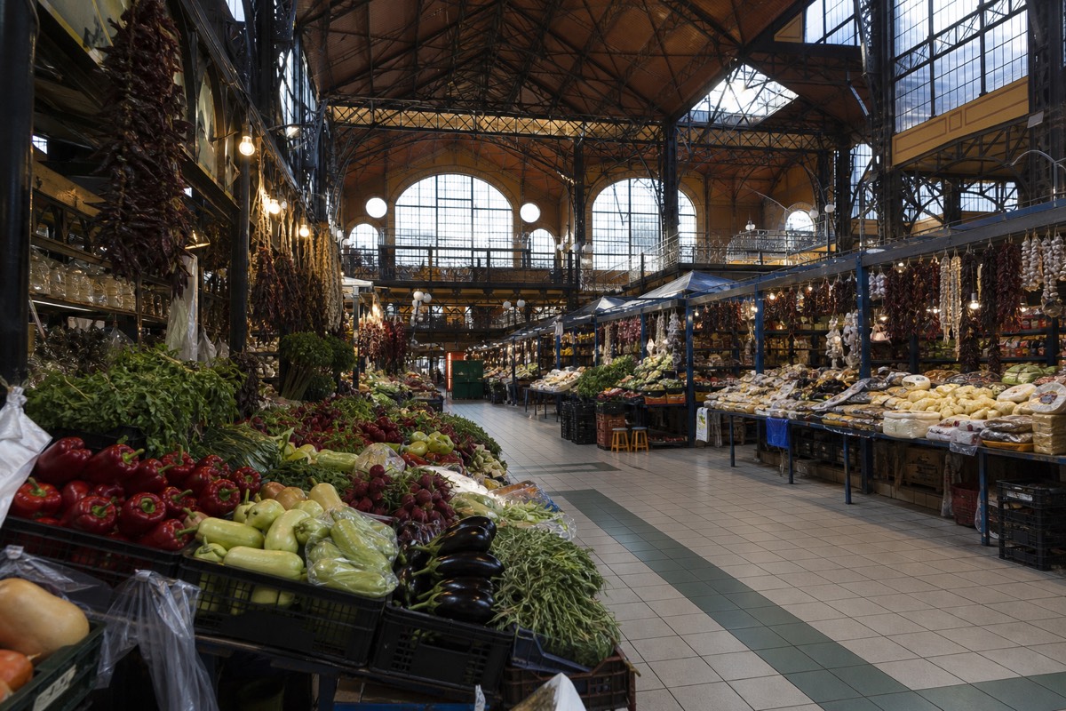 Inside a Budapest market hall